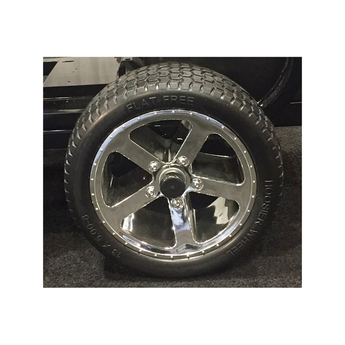 Solid Rubber Tires with Chrome Wheels Set of 4