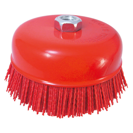 6" Nylon Bed Brush, Red, 5/8" thread