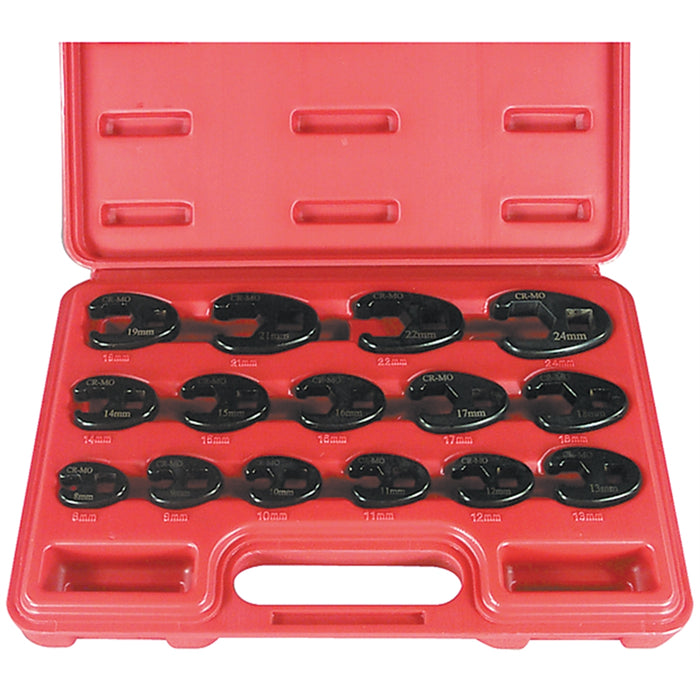 15PC METRIC FLARE CROWFOOT WRENCH SET 8MM-24MM