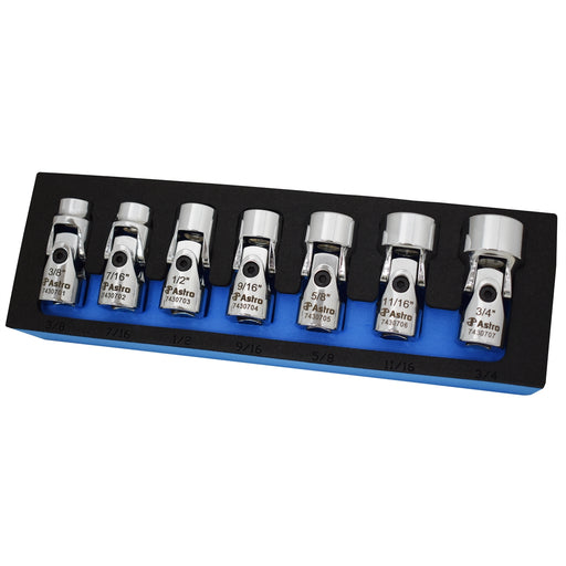 7PC 3/8" Drive Flex Socket Set - 6 Point - SAE