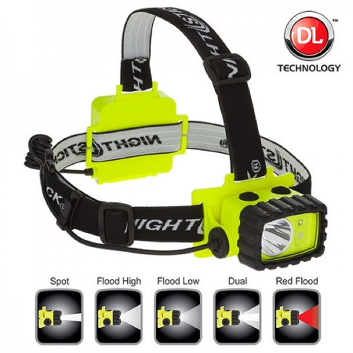 BAYCO NIGHTSTICK CREE LED HEADL AMP WHITE AND RED LED'S HI-VIZ GREEN BASE
