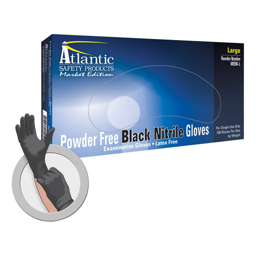 Market Edition Small Black PF Nitrile Gloves