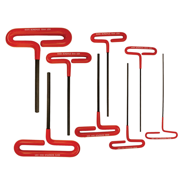 6" Cushion Grip Loop T-Handle Hex Wrenches, 8 piec