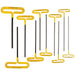 9" Cushion Grip Loop T-Handle Hex Wrenches, 10 pie