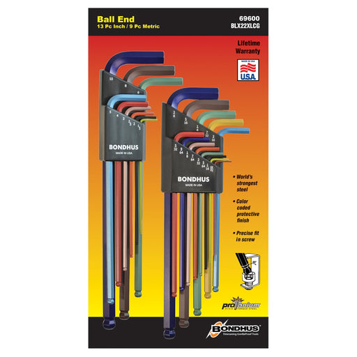 22Pc ColorGuard L Wrench In/MM