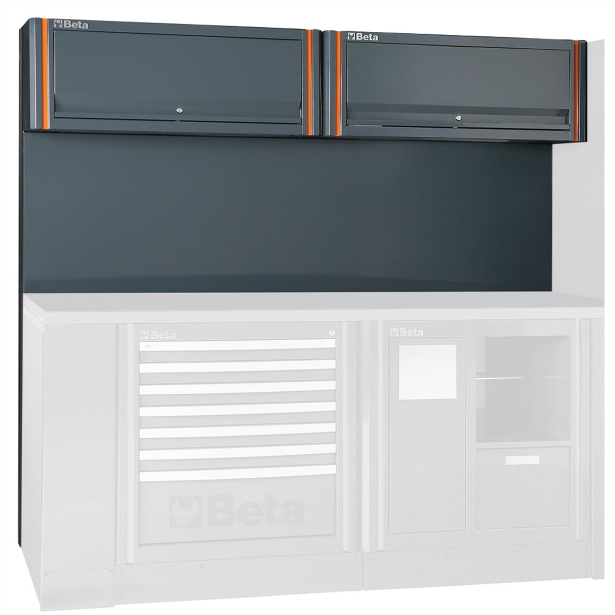 Tool Wall System with 2 Suspended Cabinets Beta Tools USA — OEM Tech Tools