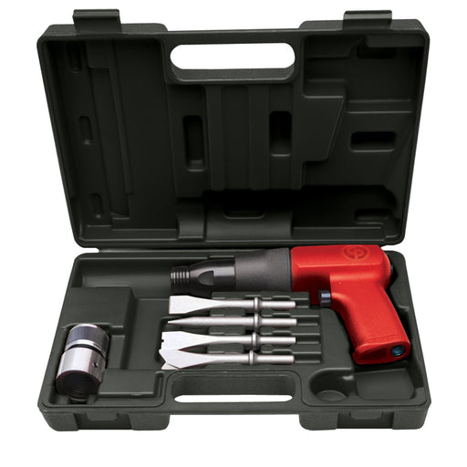 AIR HAMMER KIT, SHOCK REDUCED TOOL W/CHISELS & qc