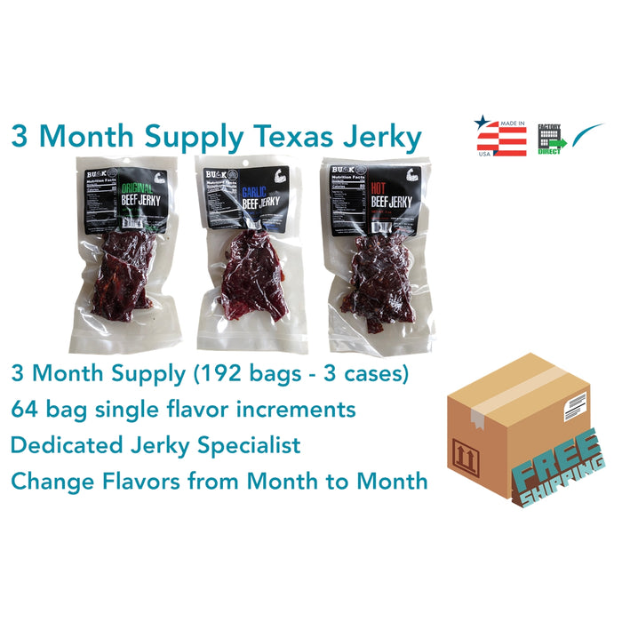 3mo qty of TEXAS JERKY (Flavors of Choice)