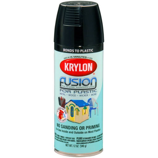 Fusion For Plastic Gloss Black 12 oz.