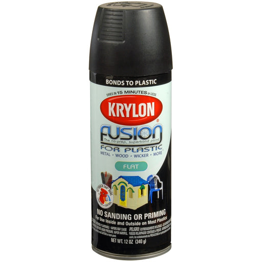 Fusion For Plastic Flat Black 12 oz.
