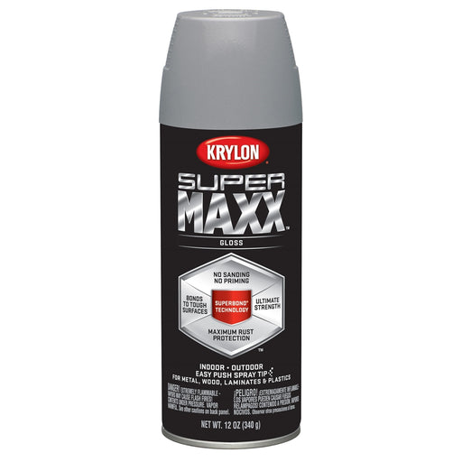 Supermax Paint Primer Gloss Piston Gray 12 oz.