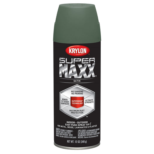 Supermax Paint Primer Satin Camp Green 12 oz.