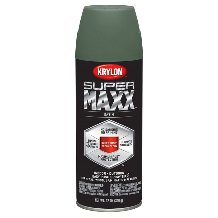Supermax Paint Primer Satin Camp Green 12 oz.