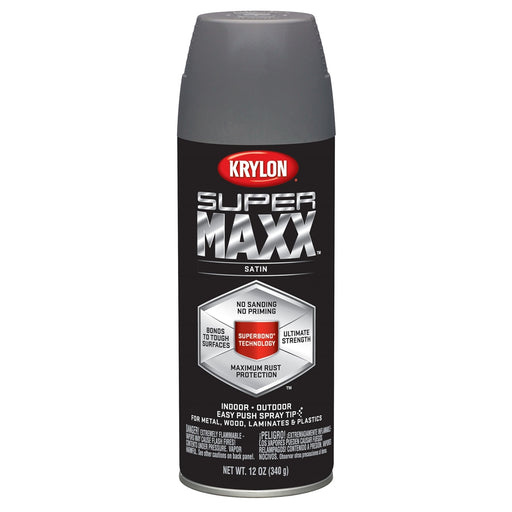 Supermax Paint Primer Satin Steel Gray 12 oz.