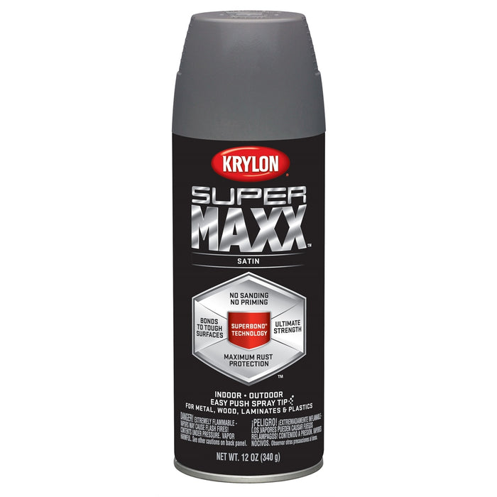 Supermax Paint Primer Satin Steel Gray 12 oz.