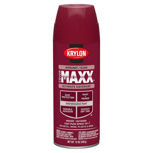 Covermax Paint Primer Gloss Burgundy 12 oz.