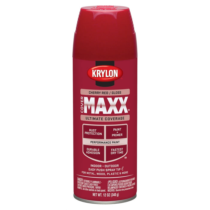 Covermax Paint Primer Gloss Cherry Red 12 oz.