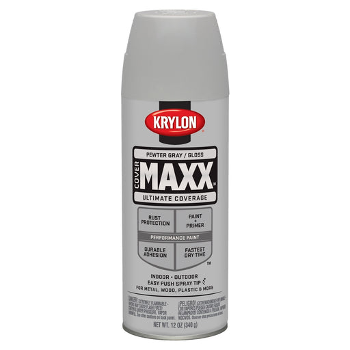 Covermax Paint Primer Gloss Pewter Gray 12 oz.