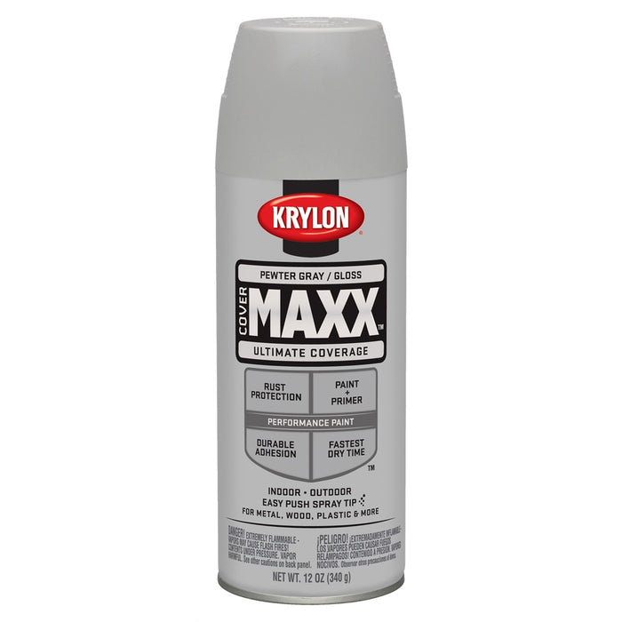 Covermax Paint Primer Gloss Pewter Gray 12 oz.