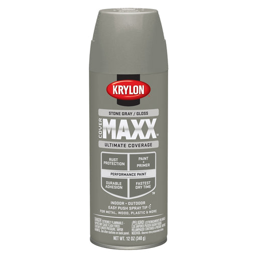 Covermax Paint Primer Gloss Stone Gray 12 oz.