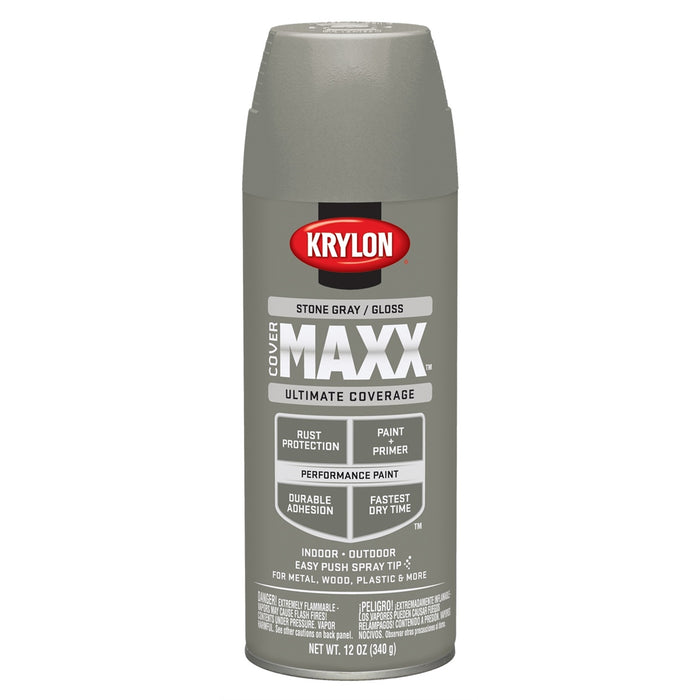 Covermax Paint Primer Gloss Stone Gray 12 oz.
