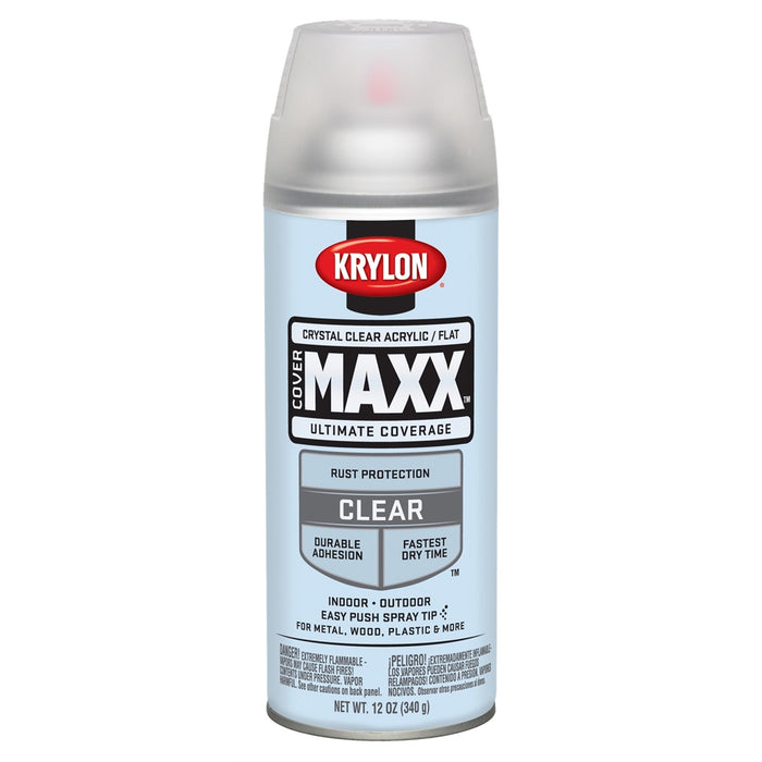 Covermax Paint Prime Flat Crys Clear Acrylic 12 oz