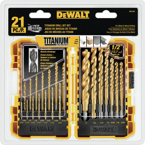 21PC TITANIUM DRILL SET DEWALT