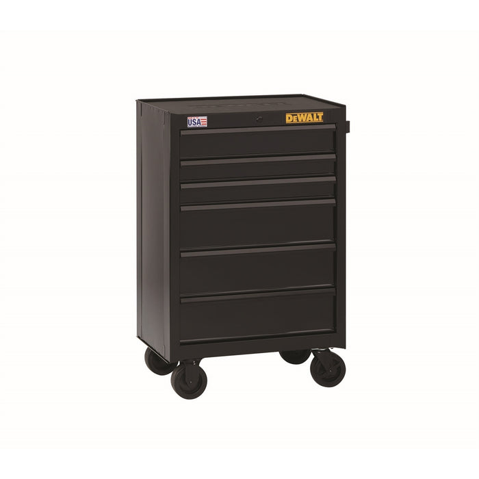 6-Drawer Rolling Cabinet, 26.5 in., Black