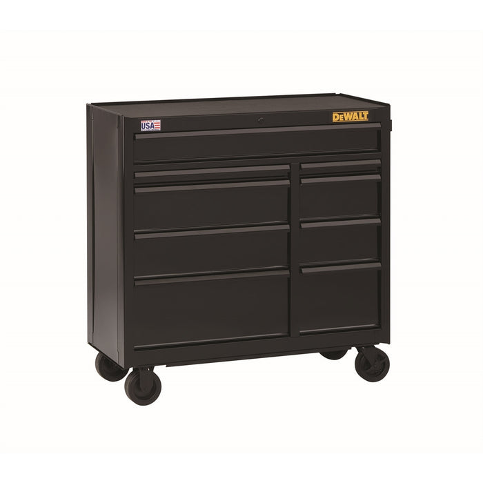 9-Drawer Rolling Cabinet, 41 in., Black