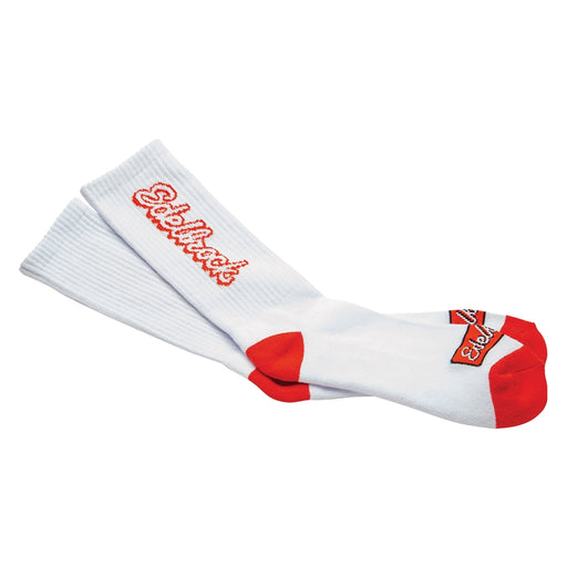 RED SCRIPT CREW SOCKS (PAIR)