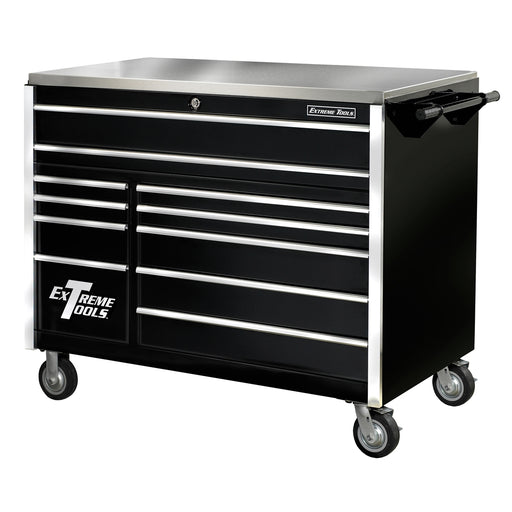 55" 11 Drawer Professional Roller Cabinet in Black