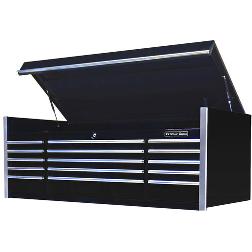 Extreme Tools 72" 15 Drawer Prof Top Chest, Black