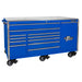 76 in. 12-Drawer Professional Roller Cabinet, Blue