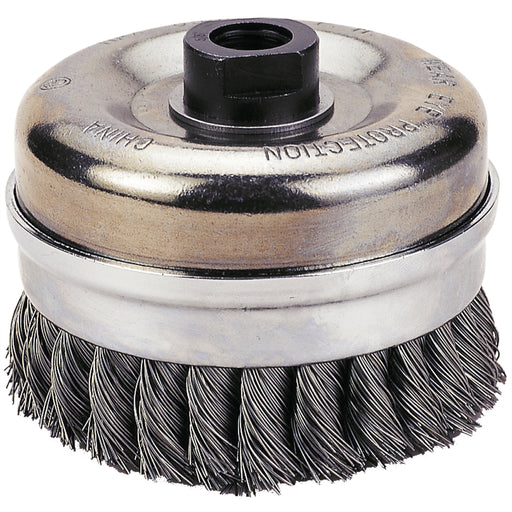 CUP BRUSH, 6" KNOTTED WIRE