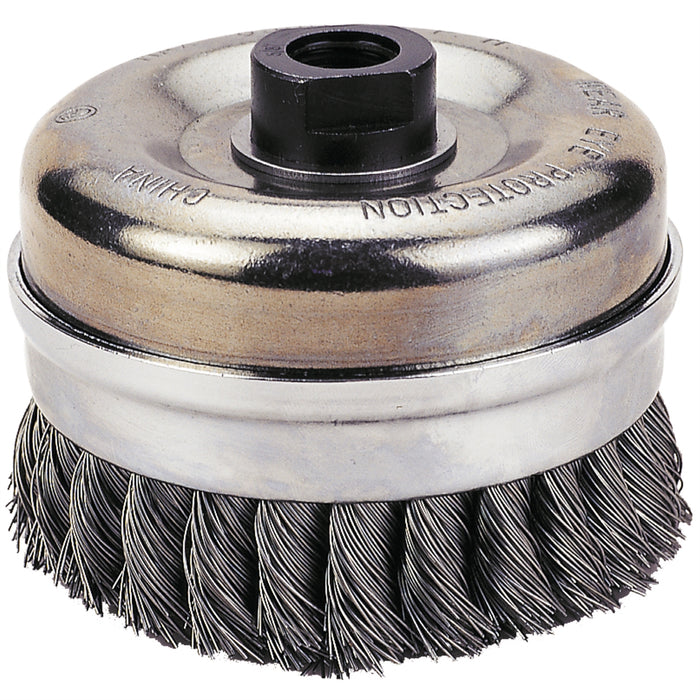 CUP BRUSH, 6" KNOTTED WIRE