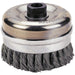 CUP BRUSH, 6" KNOTTED WIRE