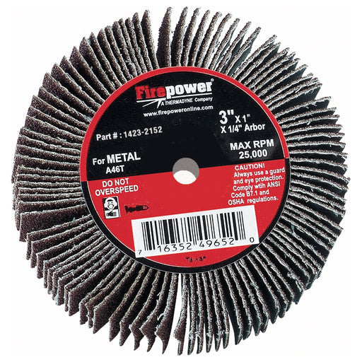 FLAP WHEEL, 3" X 1", 80 GRIT