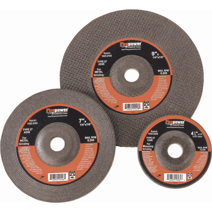 5PK GRINDING WHEEL T-27 4"X1/4"X5/8" 5 PC./PACK