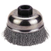 CUP BRUSH 4" CRIMPED WIRE, 5/8"-11 NC