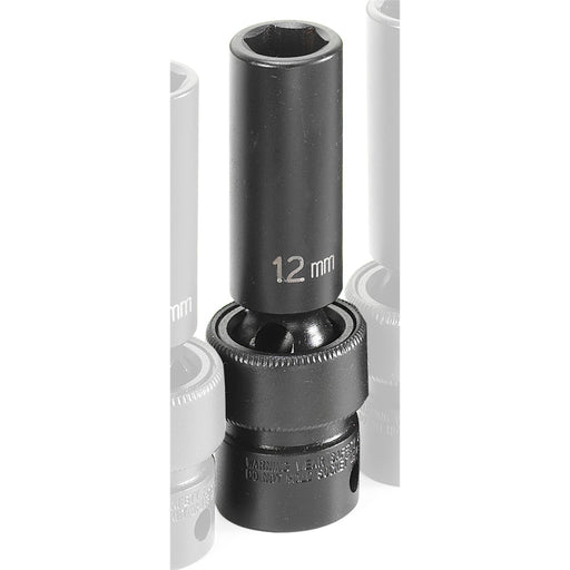SOC 12MM 3/8D IMP UNIV 6PT DP BLK