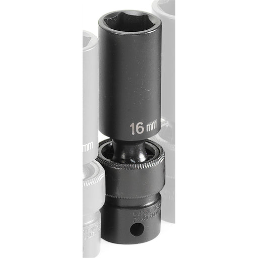 SOC 16MM 3/8D IMP UNIV 6PT DP BLK