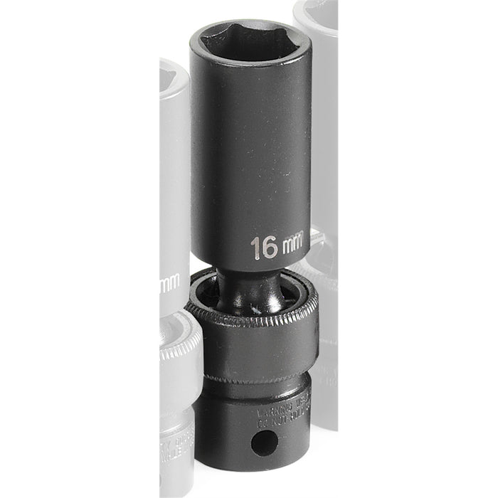 SOC 16MM 3/8D IMP UNIV 6PT DP BLK