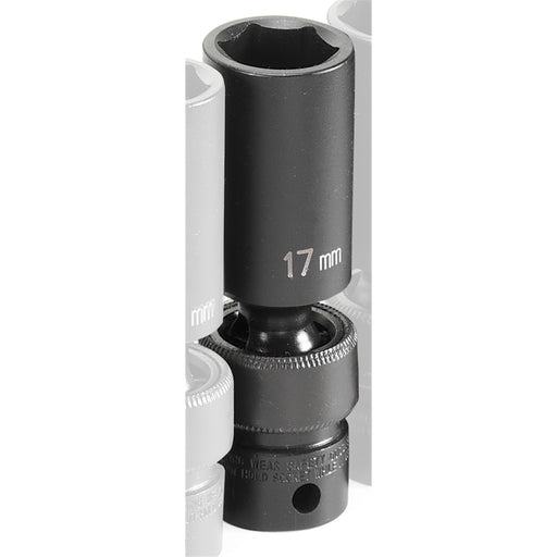 SOC 17MM 3/8D IMP UNIV 6PT DP BLK