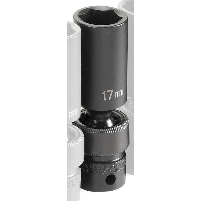 SOC 17MM 3/8D IMP UNIV 6PT DP BLK
