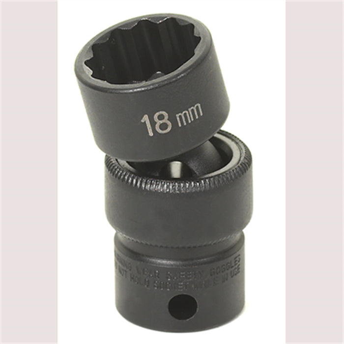 SOC 18MM 3/8D IMP UNIV 12PT BLK