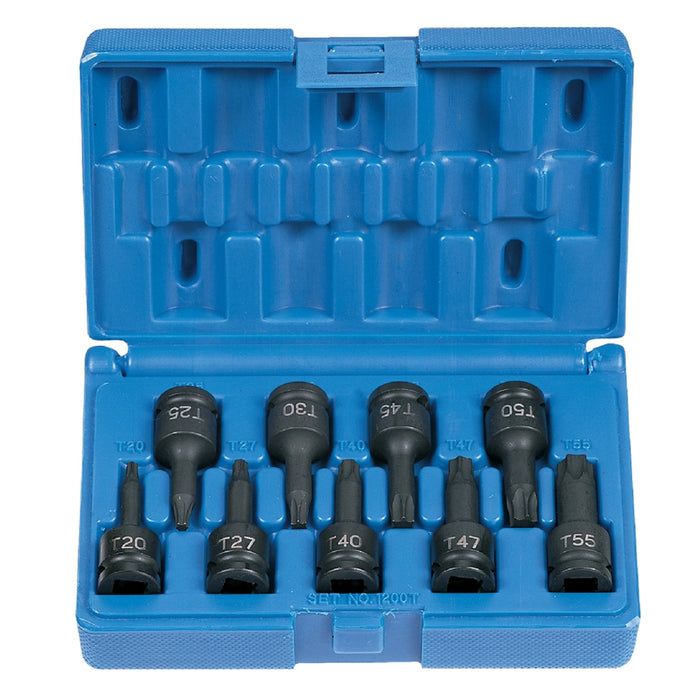 3/8" Drive 9 Piece Internal Torx Impact Driver Set
