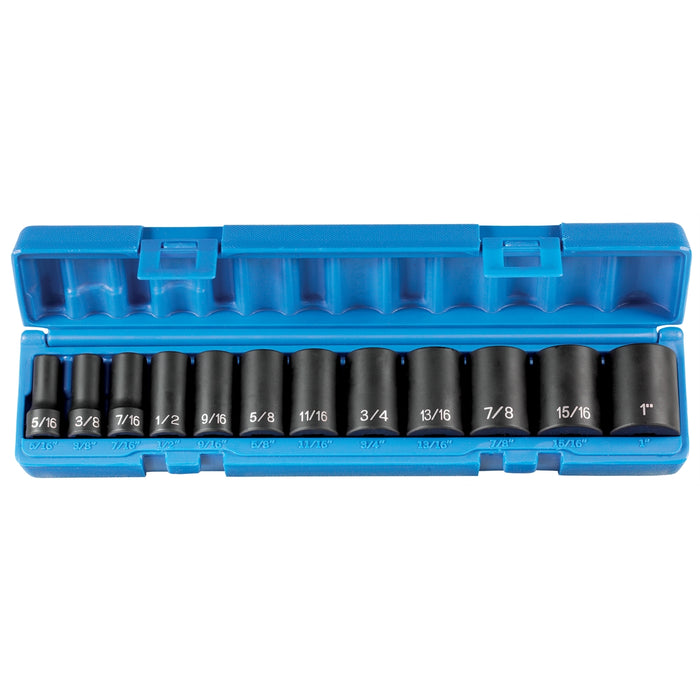 3/8" Drive 12 Piece Semi Deep 12pt SAE Set