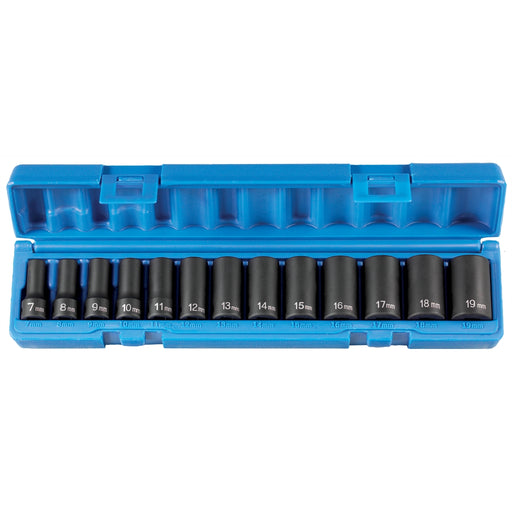 3/8" Drive 13 Piece Semi Deep 12 Point Metric Set