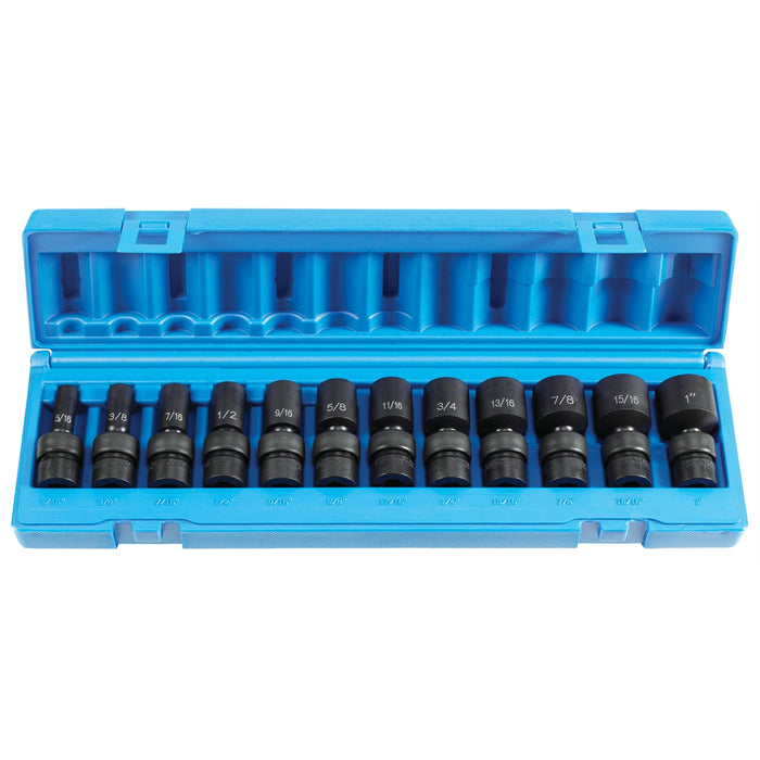 3/8" Dr. 12 Pc. Semi Deep SAE Universal Set