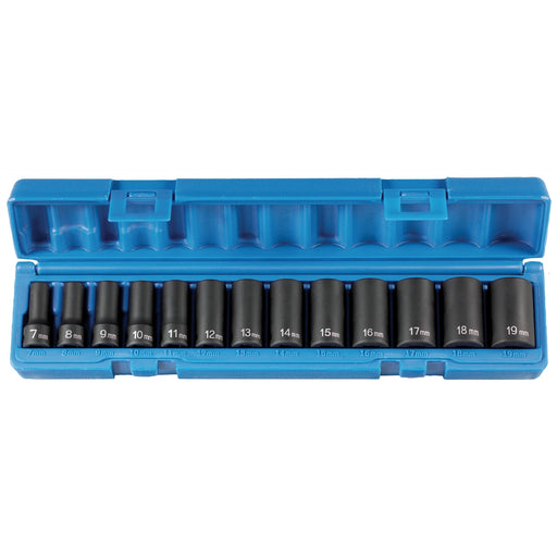 3/8" Drive 13 Piece Semi Deep Metric Impact Set